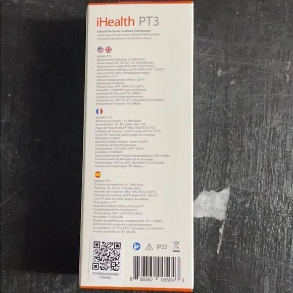 iHealth PT3 Infrared No-Touch Thermometer - Picture 3 of 4